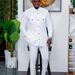 Men's Clothing New Men's Wedding Dress Suit Two Piece Pants Polo Shirt Solid Color Long Sleeve Party Festival Ethnic_viptrois.com