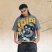 American-style Landscape All-over Print Washed Vintage Loose One-piece Cut Short-sleeve T-shirt_viptrois.com