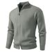 Men's Clothing Trend Cardigan Sweater Korean Style Stand Collar Slim Fit Fashion Solid Color Knit Sweater Stand Collar Slim Fit Casual Cardigan_viptrois.com