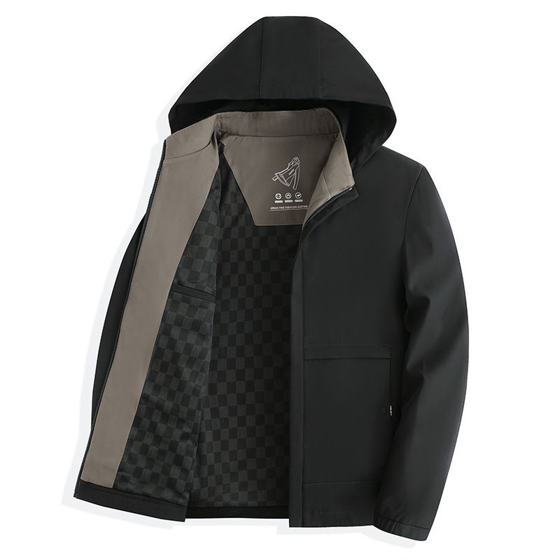 Men's Clothing Autumn And Winter New Jacket Men's Business Casual Sports Hooded Jacket Slim Fashion Thin Zipper Jacket_viptrois.com