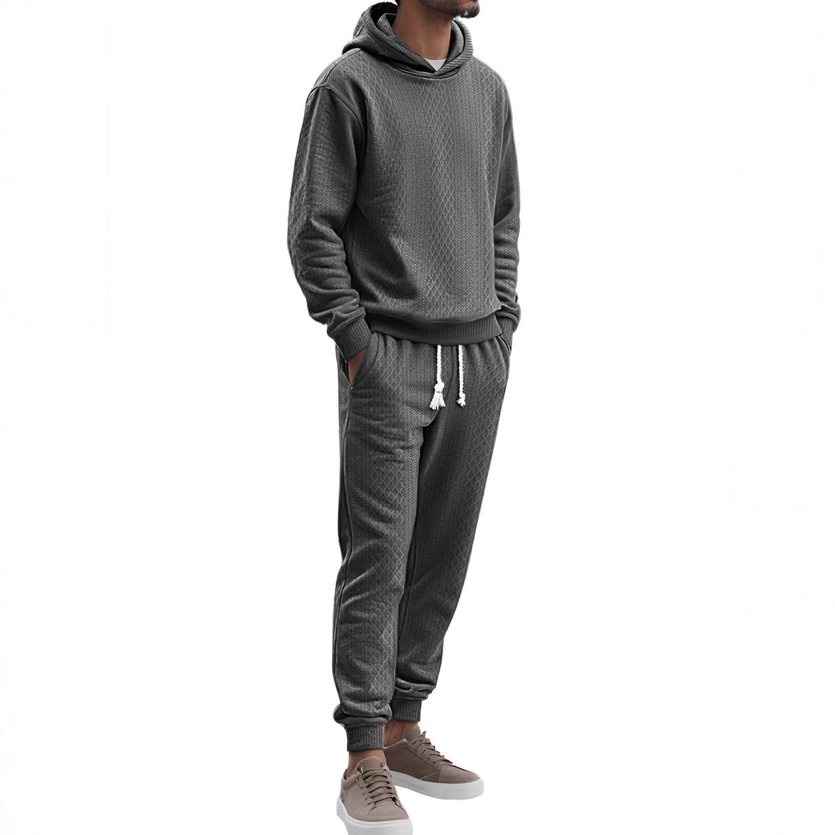 Men's Clothing Solid Color Hooded Pullover Loose Men And Women Brand Sweatshirt Versatile Couple Tops_viptrois.com