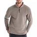 Autumn 2025 High Quality Fashion Men's 100% Polyester Stand Collar Half Zipper Pure Color Long Sleeve Casual Loose Fleece Sweatshirts_viptrois.com