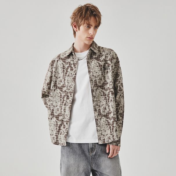Men's Clothing Spring High Fashion Style Loose Lapel Embroidered Shirt Jacket_viptrois.com