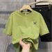 2025 Summer New Crew Neck Trendy Half-Sleeve Fashion Short Sleeve Versatile Embroidered T-Shirt Casual Bottom Men's Top_viptrois.com
