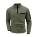 Nordmann Cross-Border Spring And Autumn Corduroy Striped Casual Arm Zipper Men's Sports Polo Shirt_viptrois.com