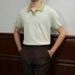 Men's Slim Fit Knitted Polo Shirt Cuban Collar Short Sleeve V Neck Summer T-Shirt Color Block Stretch Top For Men_viptrois.com