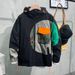 Designer Fashion Splicing Jacket Men's 2023 Autumn New Korean Version Loose Personality Hooded Trendy Men's Jacket_viptrois.com