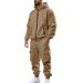 Men's Heavyweight Fleece Hoodie & Jogger Set - Winter Loungewear Relaxed Fit Sweatsuit With Cozy Lining (Khaki, Black, Light Gray, Charcoal, Navy)_viptrois.com
