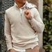 Men's Clothing 2024 New Autumn And Winter Casual Men's Zipper V-Neck Solid Sweater_viptrois.com