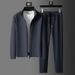 Spring And Autumn New Sportswear Suits Men's Casual Breathable High End Jacket Trousers Stand Collar Zipper Opening_viptrois.com