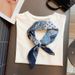 Geometric Patchwork Cotton Linen Square Lightweight Versatile Small Silk For Women Spring Autumn Season Shirt Suit Neck_viptrois.com