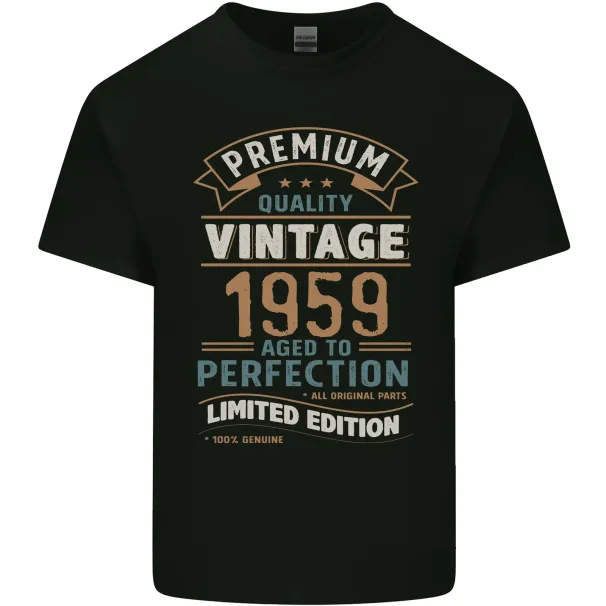 Premium Vintage 66th Birthday 1959 Mens Cotton T-Shirt Mens Womens Tees Top Tee Top_viptrois.com
