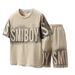 Men's Clothing New Summer Suit Men's Trendy Loose Short Sleeved Cotton T Shirt Shorts Shorts Sports Casual Suit Men_viptrois.com