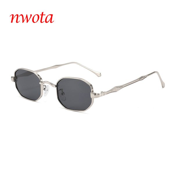 New Design Small Diamond Metal Frame Polygonal Sunglasses Multi Color Gradient Sunglasses_viptrois.com