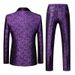 Men's Clothing Groom Wedding Dress Cloth Embroidery Color Matching Suit Two Piece Suit_viptrois.com
