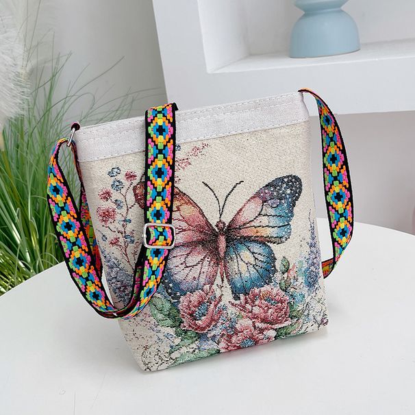 Women's Shoulder Bags Elephant Owl Women's Crossbody Bag For Going Out, Double-sided Casual Jacquard Embroidery Ethnic-style Fabric Bag_viptrois.com