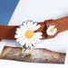 Belt for women Casual simple Daisy thin waistband Smooth button dress belt_viptrois.com