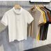 Men's Clothing Fashion Crew Neck Short Sleeve T-Shirt - Breathable Polyester Casual Tee With Striped & Embroidered Design For Summer_viptrois.com