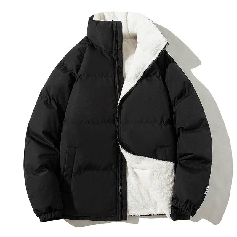 Down Cotton-padded Jacket For Men, Winter Youth, Thickened And Fleece Warm Cotton-padded Jacket, Men's Top, Loose Cotton-padded Jacket, Trendy_viptrois.com