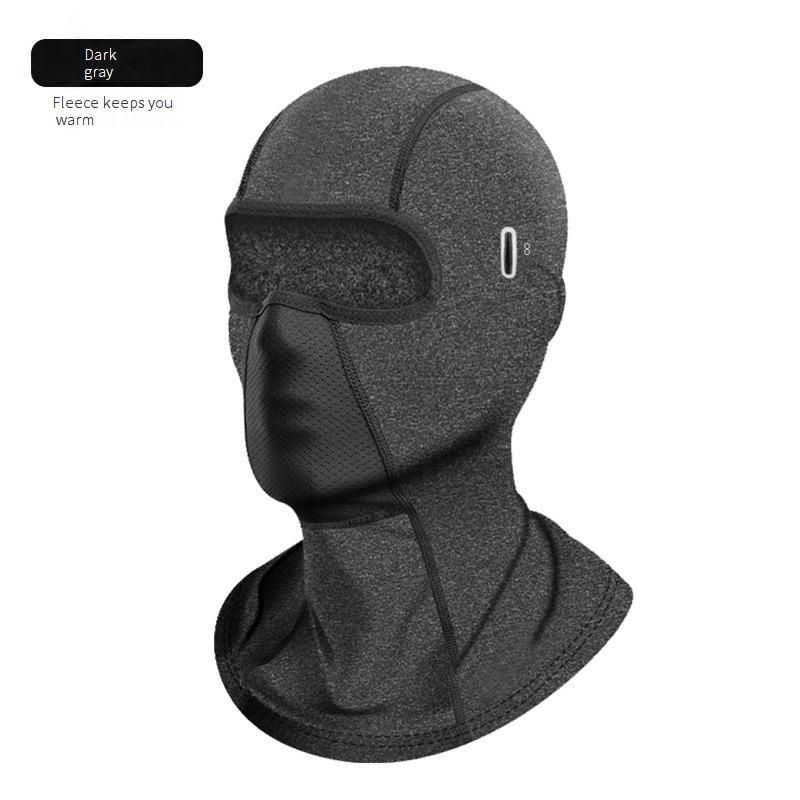 Unisex Winter Fleece Neck Gaiter Face Mask - Windproof Balaclava For Skiing, Cycling & Outdoor Activities - Black & Gray_viptrois.com