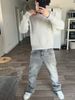 Men's Embroidered Crewneck Sweater High Street Design Jacquard Loose Knitwear Autumn Winter Casual Fashion Top Grey_viptrois.com