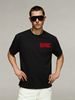 Men's 100% Cotton Black Short Sleeve T-Shirt With Red "BE GOS BE, BE BAD, JUST BE" Slogan Logo, Casual Loose Fit, Streetwear Style_viptrois.com