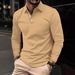 Nordmann European American Cross-Border Spring And Autumn Polo Shirt New Fashion Turn-Down Collar Three-Button Long Sleeve_viptrois.com
