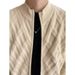 Fashionable Solid Color Knitted Cardigan Diamond Grid Semi High Neck Sweater Casual Men's Jacket_viptrois.com