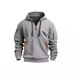 Men's Performance Hoodie With Zippered Pockets - Fleece-Lined Polyester Pullover For Street & Gym (Oversized Fit, All-Season Wear, 8 Size Options)_viptrois.com