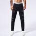 Men's Clothing Black Rivet Distressed Jeans Small Straight Slightly Stretch Jeans Foreign Trade Hot Selling Jeans Wholesale Customization_viptrois.com
