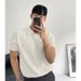 Men's Clothing Summer Men's Knitted Short Sleeved Polo Shirt Slim Pure Color Ice Silk Lapel T Shirt_viptrois.com