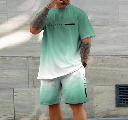 Men's Summer Casual Beach Set Short Sleeved Shirt And Shorts Digital 3D Printed Pattern Comfortable Breathable Material_viptrois.com