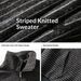 Nordmann Color Block Striped Half-Zip Stand Collar Sweatshirt Autumn Winter Heavyweight Retro Pullover Thickened Warm Jacket_viptrois.com