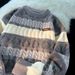 Unisex Stripe Knit Sweater – Oversized Drop-Shoulder Pullover (M-3XL, Polyester-Blend Casual Top, Gender-Neutral Streetwear Staple)_viptrois.com