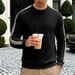 Cross-border American Spring And Autumn Basic Men's Round Neck Contrasting Color Light And Familiar Casual Versatile Thin Sweater_viptrois.com