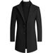 Pulse Cross-Border Autumn Winter European And American Mid-Length Slim Fit Solid Color Wool Trench Coat Men's Clothing_viptrois.com