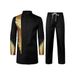 Men's Clothing Selling New Foreign Trade Cross Border Hot Selling Men's Clothing African Men's Suit Gold Stamping Top And Trousers 2 Piece Set_viptrois.com