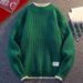 Men's Clothing Men's Autumn And Winter Plus Velvet Round Neck Sweater Casual Versatile Sweater Simple Handsome Pullover Sweater_viptrois.com