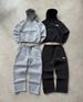 Men's Fashion Hoodie & Jogger Set With Digital Print - High Street Style, Zip-Up Hoodie & Long Pants For Spring & Fall_viptrois.com