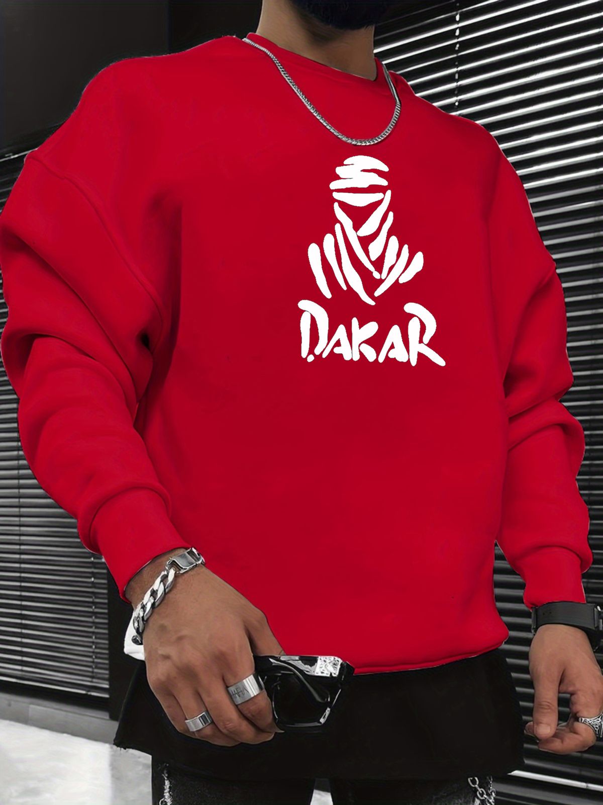 Men's Loose Casual Fashionable Letter Pattern Printed Round Neck Long Sleeved Pullover Hoodie For Autumn And Winter_viptrois.com