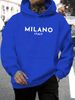 Men's Autumn And Winter Casual Fashionable Loose Hooded Sweatshirt MILANO ITALIA Pattern Printed Warm Long Sleeved Pullover_viptrois.com