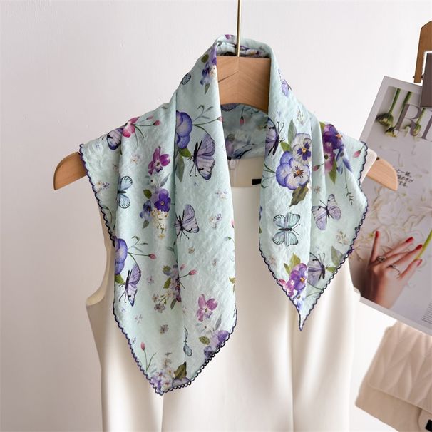 Pastoral Niche Fashion Butterfly Flower Small Spring And Autumn New Tie Scarf Hairband Hair Accessory For Women_viptrois.com