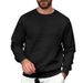 Cross-border Spring And Autumn Men's Casual Long-sleeved Sports Simple Round Neck Small Checkered Texture Pullover Sweater Men_viptrois.com