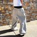 Men's Clothing Spring/summer Y2K High Street Double Waistband Printed Embroidered Street Style Sweatpants Casual Straight Leg Trousers_viptrois.com