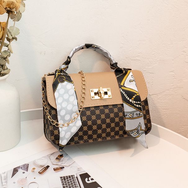 Women's Printed Square Crossbody Bag - Small Shoulder Purse With Chain Strap For Women_viptrois.com