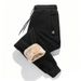 Men's Fleece Warm Casual Pants Made Of Pure Cotton 2025 Winter New Korean Fashion Trend Youth Lamb Fleece Small Leg Pants_viptrois.com