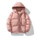 Winter Cotton-padded Men's Solid Color Hooded Down Cotton-padded Jacket, Couple Korean-style Trendy Loose Jacket, Warm Casual Top_viptrois.com