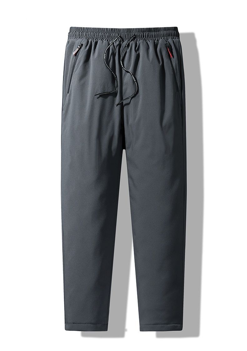 Down Cotton Pants For Men: Thickened Warm Cotton Pants For Outerwear In Autumn And Winter, Casual Double-layered Pants_viptrois.com