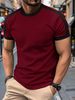 The 2025 Summer New European-style Men's Short-sleeved T-shirt With Contrasting Colors For Sports And Fitness_viptrois.com