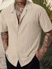 Men's Clothing New Men's Lapel Shirt Ins Style Casual Solid Color Drape Hollow Men's Short Sleeve Wholesale_viptrois.com